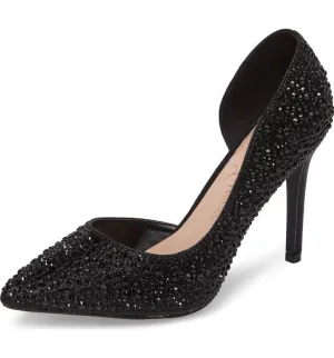 Pointy Black Dorsay Lauren Pumps First-come-first-served Rhinestone Lorraine Wide assortment Dress Half Ruby Embellished