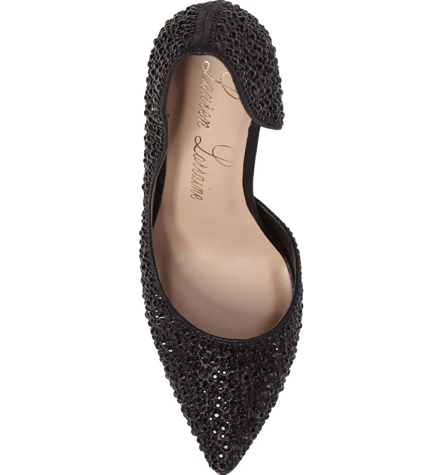 Pointy Black Dorsay Lauren Pumps First-come-first-served Rhinestone Lorraine Wide assortment Dress Half Ruby Embellished