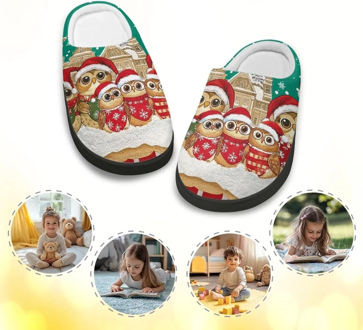 POLERO Cute Slipper for Kids Girls Winter Slippers Warm Indoor House Shoes Boy's Slippers
