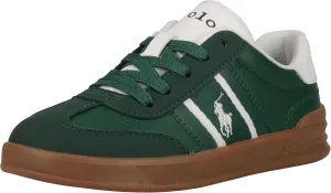POLO RALPH LAUREN Heritage Court III T-Toe Child DK Green/White M110 Sneaker, 11 US Unisex Little Kid