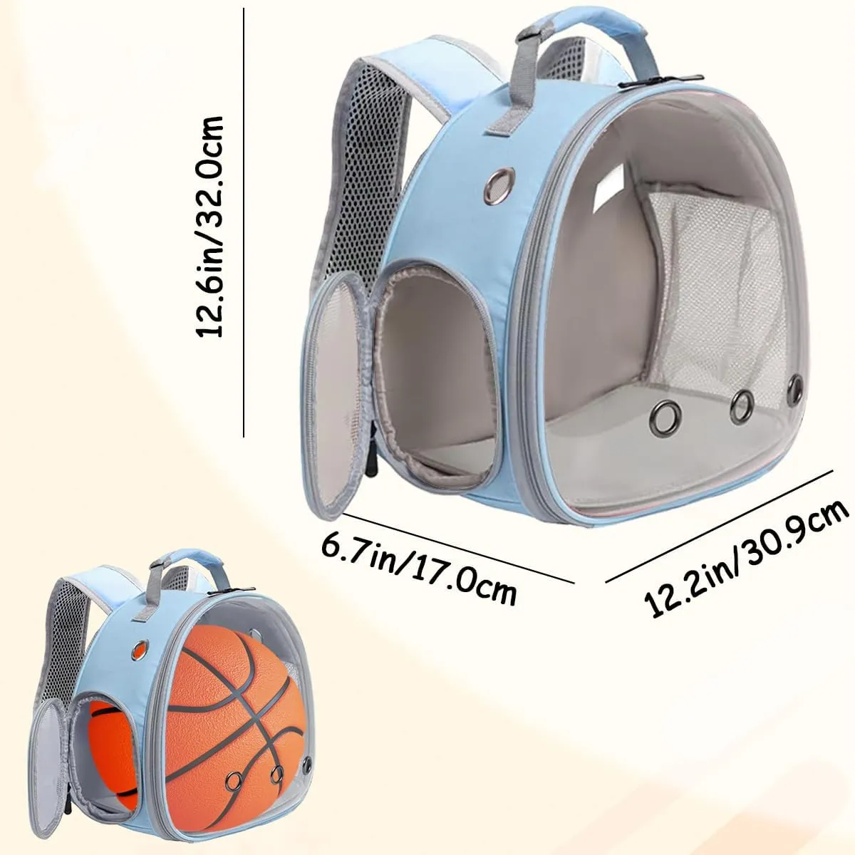 Portable Travel Backpack Habitat for Small Animal, Space Capsule Bubble Window Guinea Pig Bird Bearded Dragon Turtle Carrier Rabbit Squirrel Hamster Cage Breathable Handbag