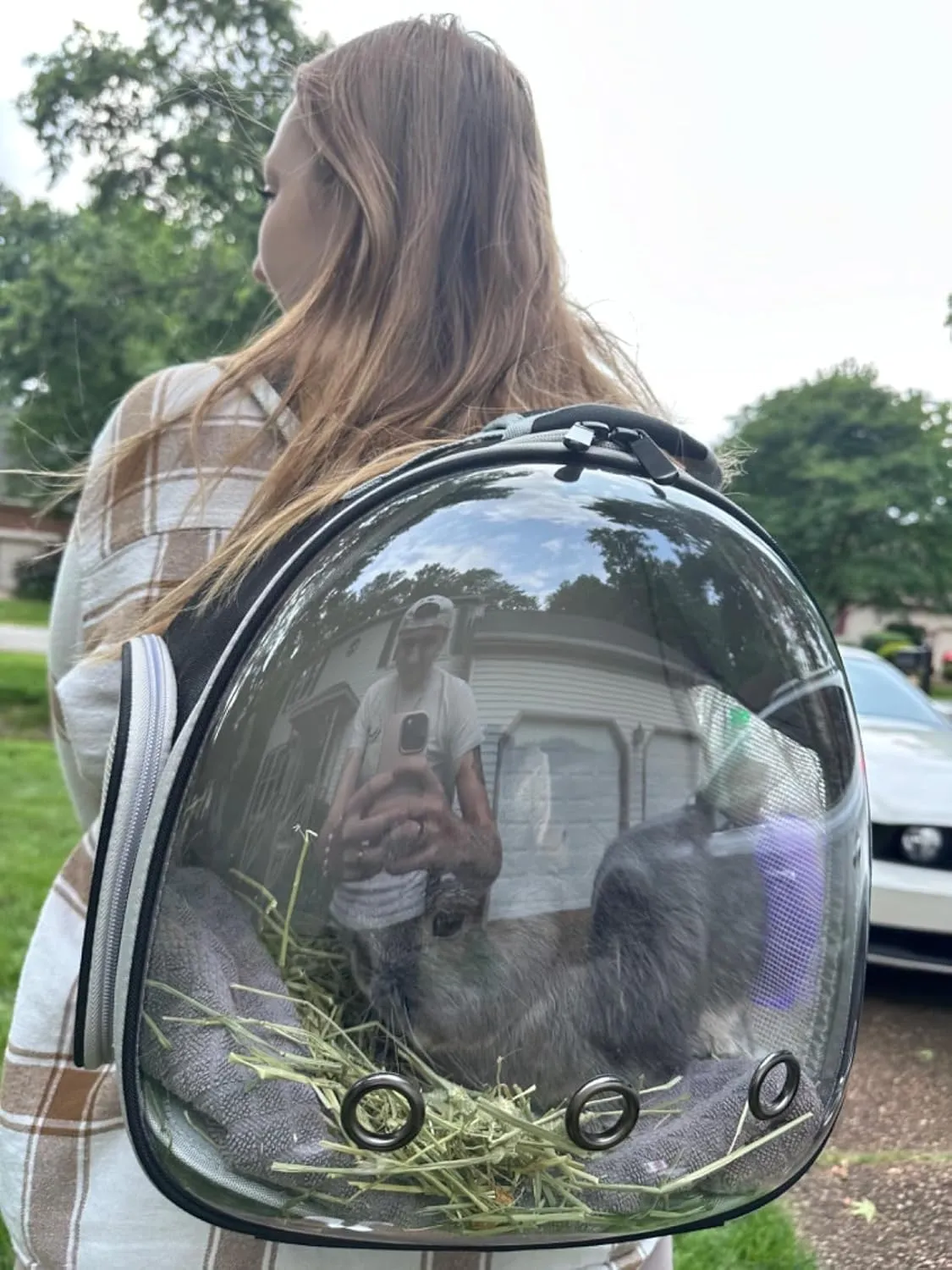 Portable Travel Backpack Habitat for Small Animal, Space Capsule Bubble Window Guinea Pig Bird Bearded Dragon Turtle Carrier Rabbit Squirrel Hamster Cage Breathable Handbag
