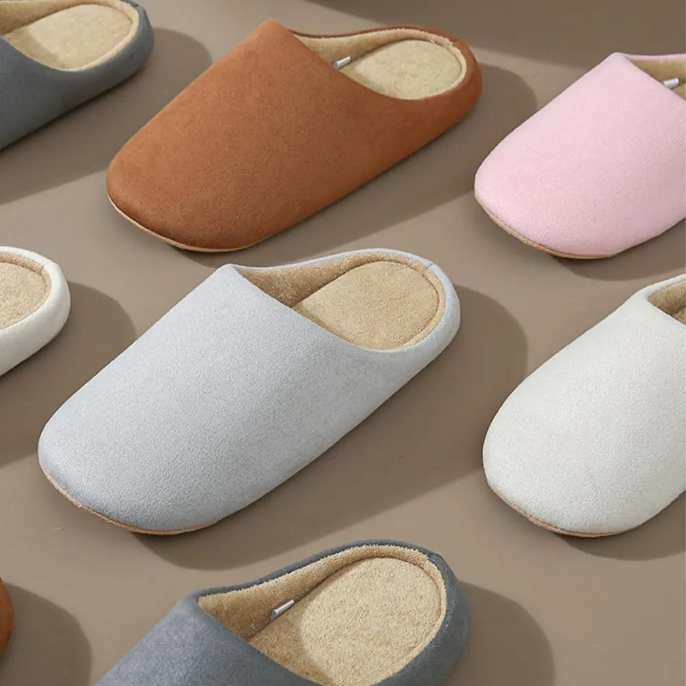 Premium Comfort All Seasons Silent Suede Cushion Sole Non Slip Men's House Slippers Indoor Soft Home Slip On Shoes