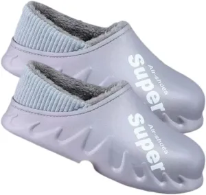 Premium Comfort Thermal Closed Back Non Slip Men's Fuzzy House Slippers Inddor Soft Warm Furry Shoes Cushion Sole