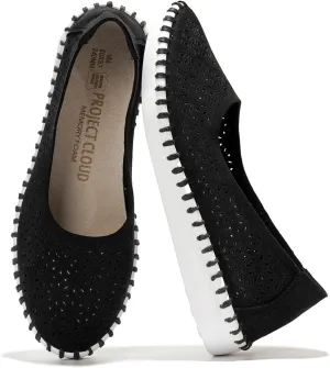 Project Cloud Flats for Women Footwear, Memory Foam & Flexible Outsole Loafers for Women's Fashion Sneakers - Womens Shoes, Sockless Wear Machine Wash Shoes for Women (Petunia)
