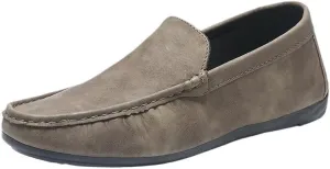 Prom Loafers for Mens Suede Vamp Working Round Toe Non Slip Block Heel Anti-Slip Slip Resistant Uniform Slip On