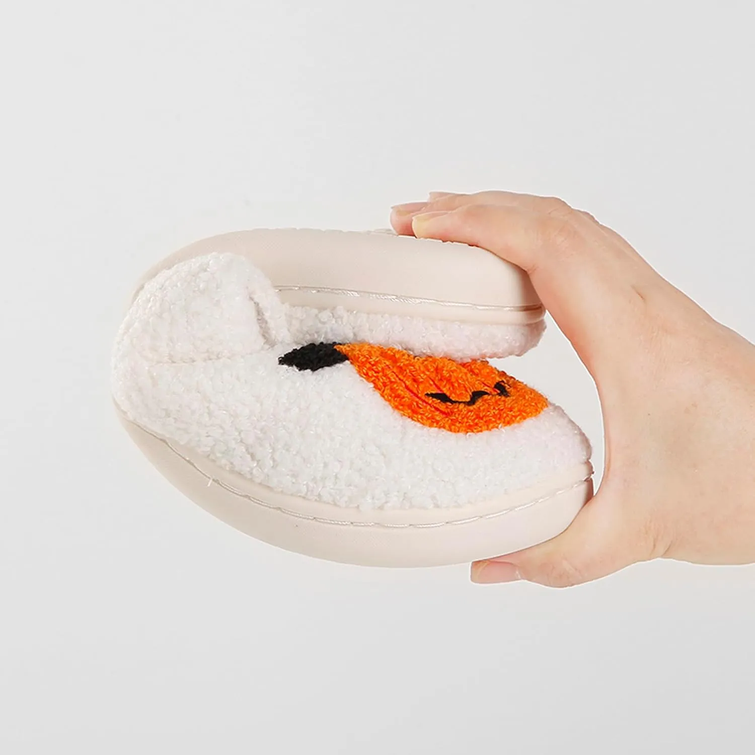Pumpkin Halloween Slippers for Women Men Memory Foam Cozy Plush Slippers Couple Indoor Hous Slippers