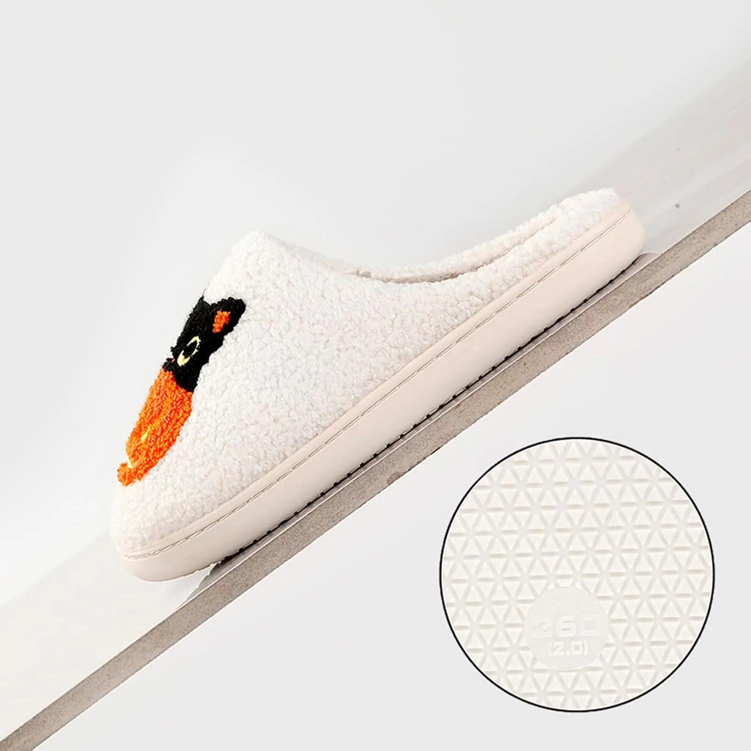 Pumpkin Halloween Slippers for Women Men Memory Foam Cozy Plush Slippers Couple Indoor Hous Slippers