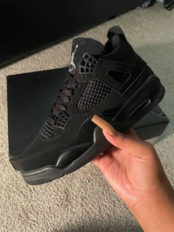 "Nike Air Jordan Retro 4 Black Cat Semi UA – Sleek, Stealthy, Timeless Style!"