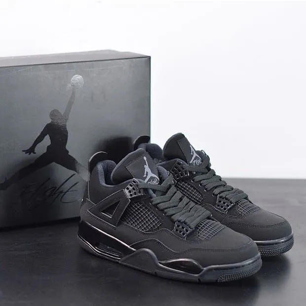 "Nike Air Jordan Retro 4 Black Cat Semi UA – Sleek, Stealthy, Timeless Style!"
