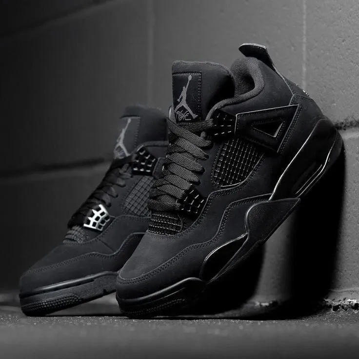 "Nike Air Jordan Retro 4 Black Cat Semi UA – Sleek, Stealthy, Timeless Style!"