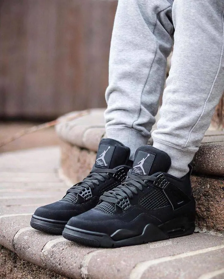 "Nike Air Jordan Retro 4 Black Cat Semi UA – Sleek, Stealthy, Timeless Style!"