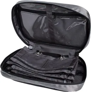 Raprance Soft Plastic Bait Storage Bag 6 Soft Bait Binder Compartments Water-Resistant Tackle Binder Organize for Lines, Hooks, Sinkers（Black）