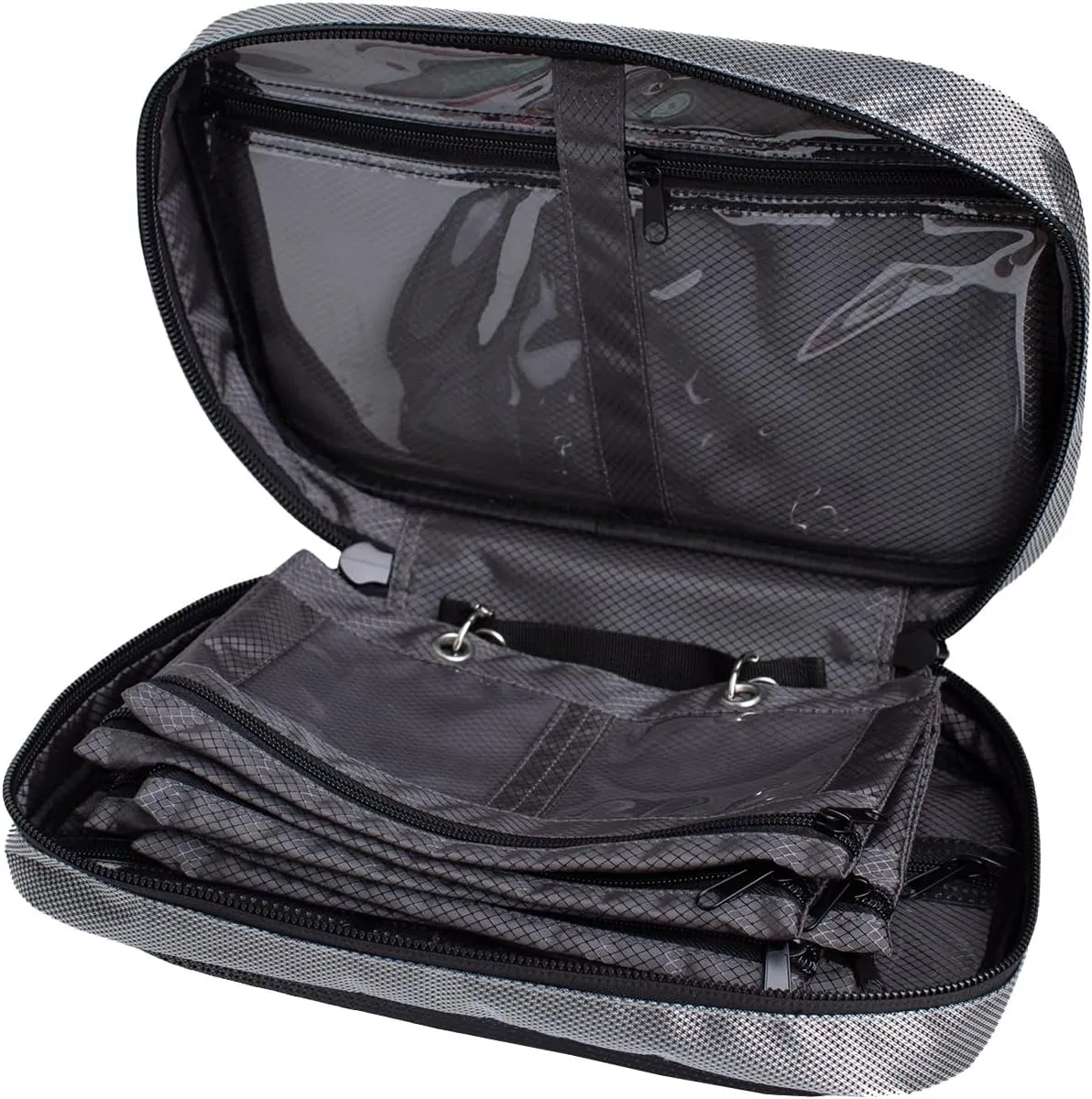 Raprance Soft Plastic Bait Storage Bag 6 Soft Bait Binder Compartments Water-Resistant Tackle Binder Organize for Lines, Hooks, Sinkers（Black）