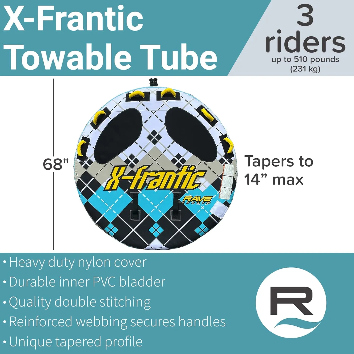 RAVE Sports Frantic Boat Towable Tube