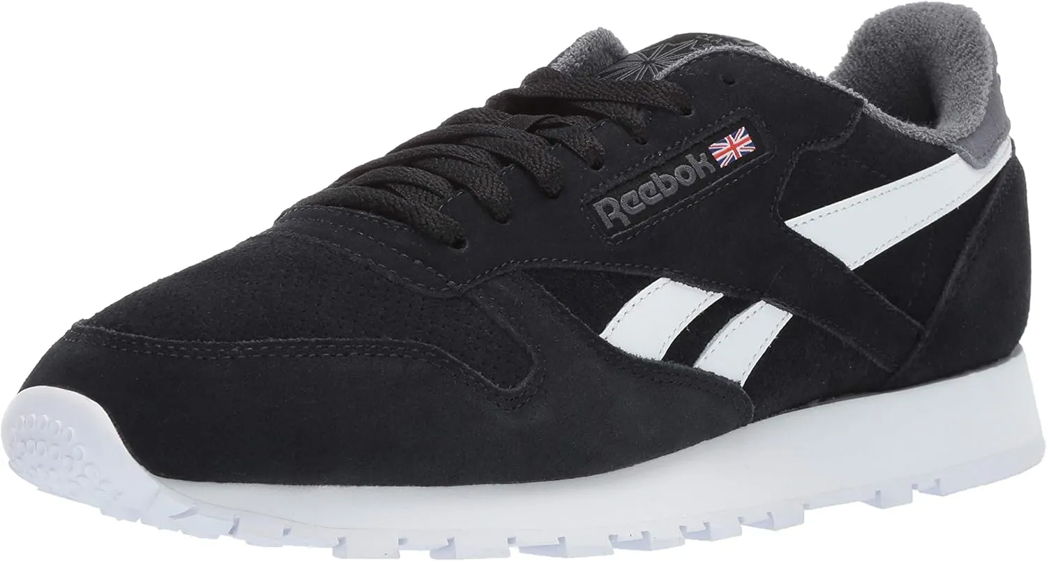 Reebok Men's Classic Leather Sneaker, Black/True Grey, 12 M US