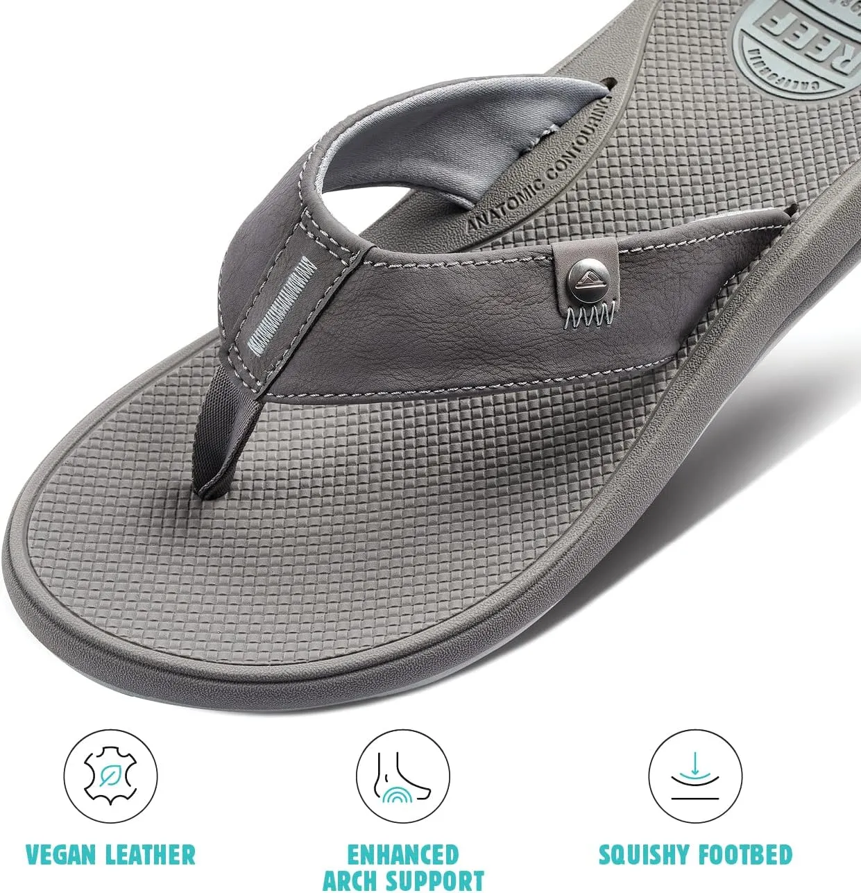 REEF Phantom Nias Men's Beach Flip Flop, Lightweight & Soft and Supportive Molded Footbed
