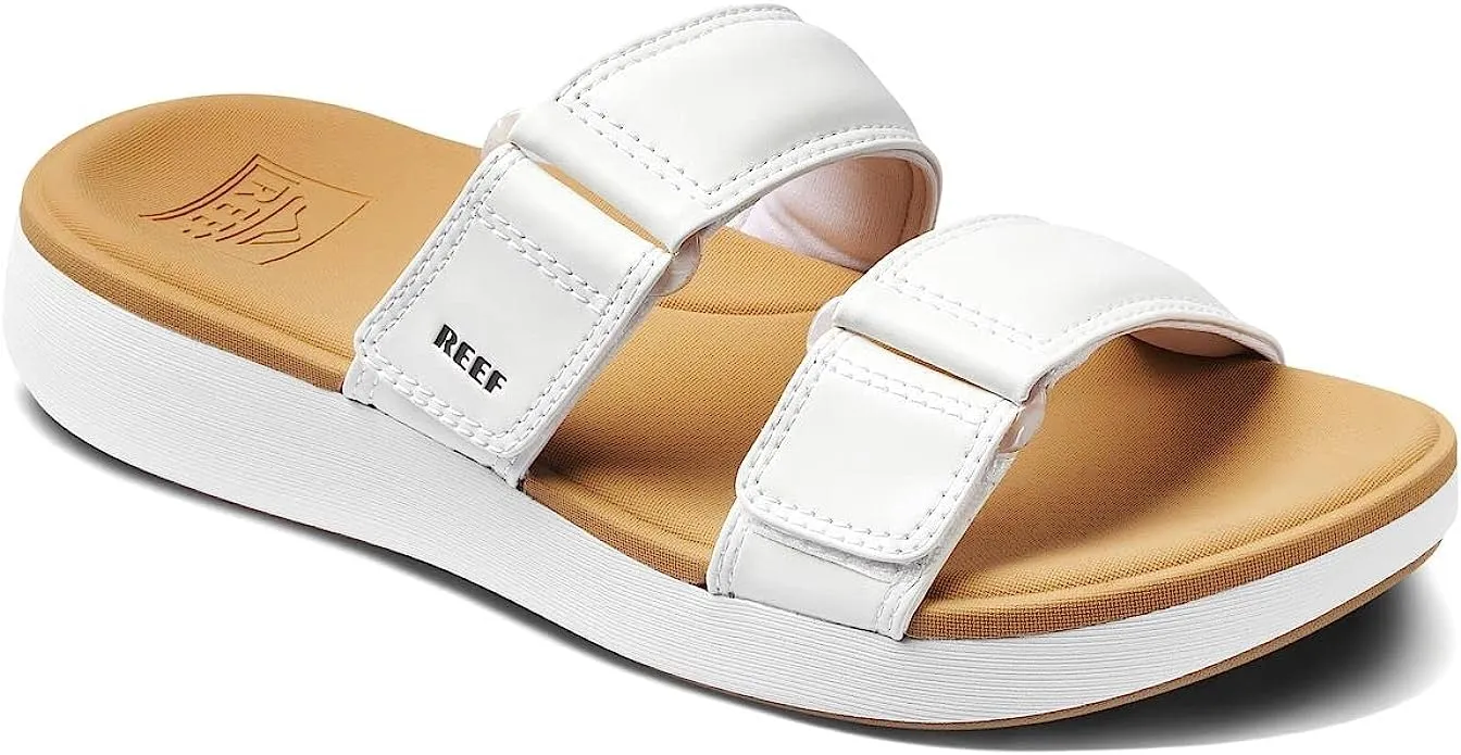 Reef Women's Cushion Cloud ROA Sport Sandal – White/Tan, Cushioned, Waterproof  & Adjustable Strap Outdoor Sandals