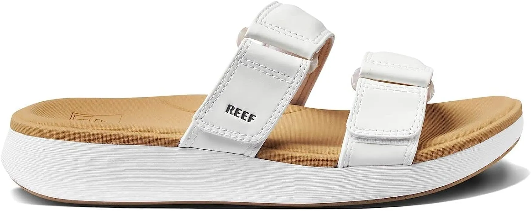 Reef Women's Cushion Cloud ROA Sport Sandal – White/Tan, Cushioned, Waterproof  & Adjustable Strap Outdoor Sandals
