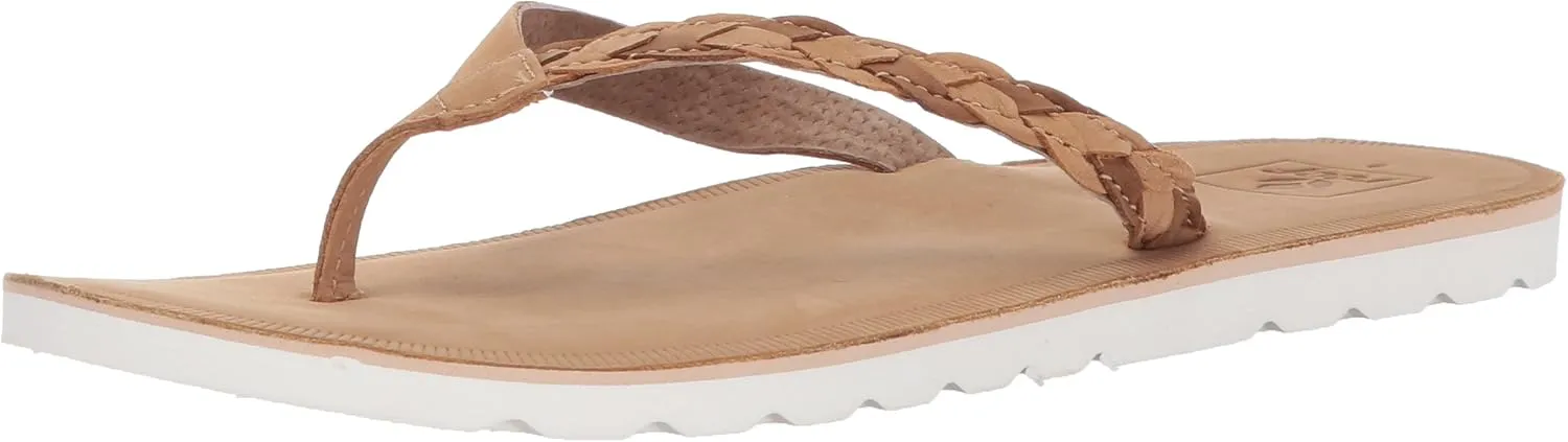 Reef Womens Sandal Voyage Sunset | Premium Real Leather Flip Flops for Women With Soft Cushion Footbed | Waterproof