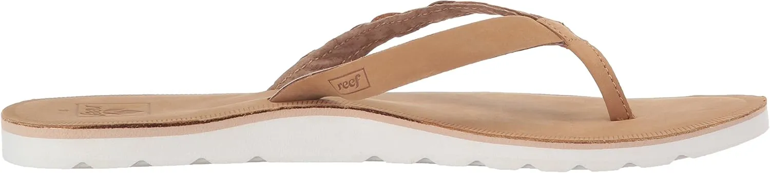Reef Womens Sandal Voyage Sunset | Premium Real Leather Flip Flops for Women With Soft Cushion Footbed | Waterproof