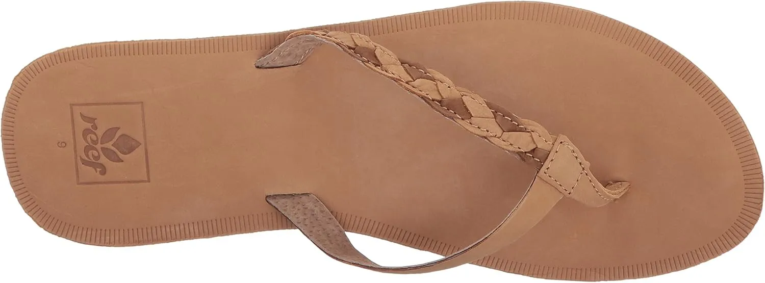 Reef Womens Sandal Voyage Sunset | Premium Real Leather Flip Flops for Women With Soft Cushion Footbed | Waterproof