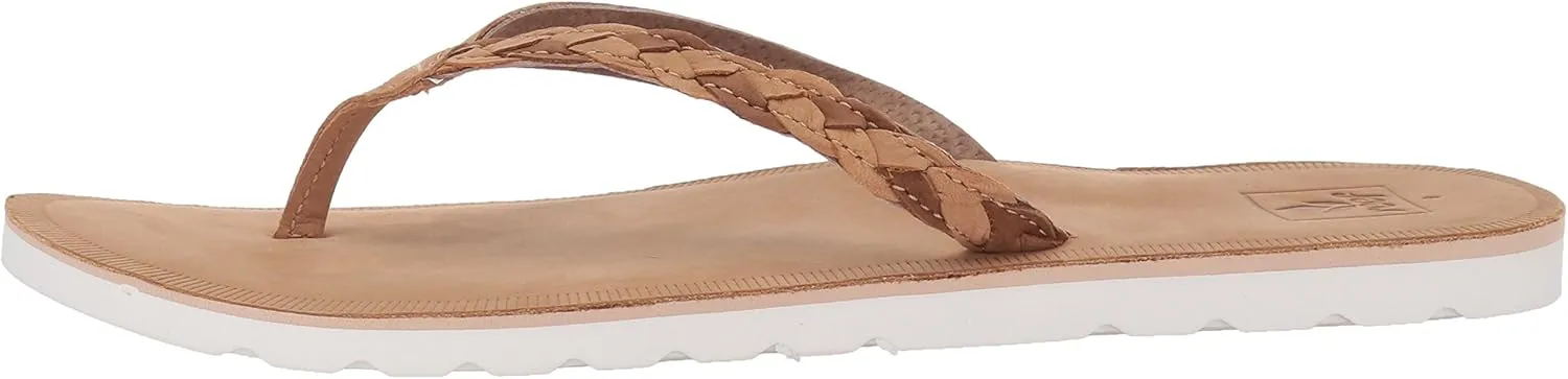 Reef Womens Sandal Voyage Sunset | Premium Real Leather Flip Flops for Women With Soft Cushion Footbed | Waterproof