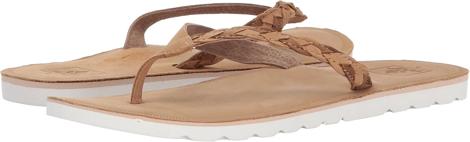 Reef Womens Sandal Voyage Sunset | Premium Real Leather Flip Flops for Women With Soft Cushion Footbed | Waterproof