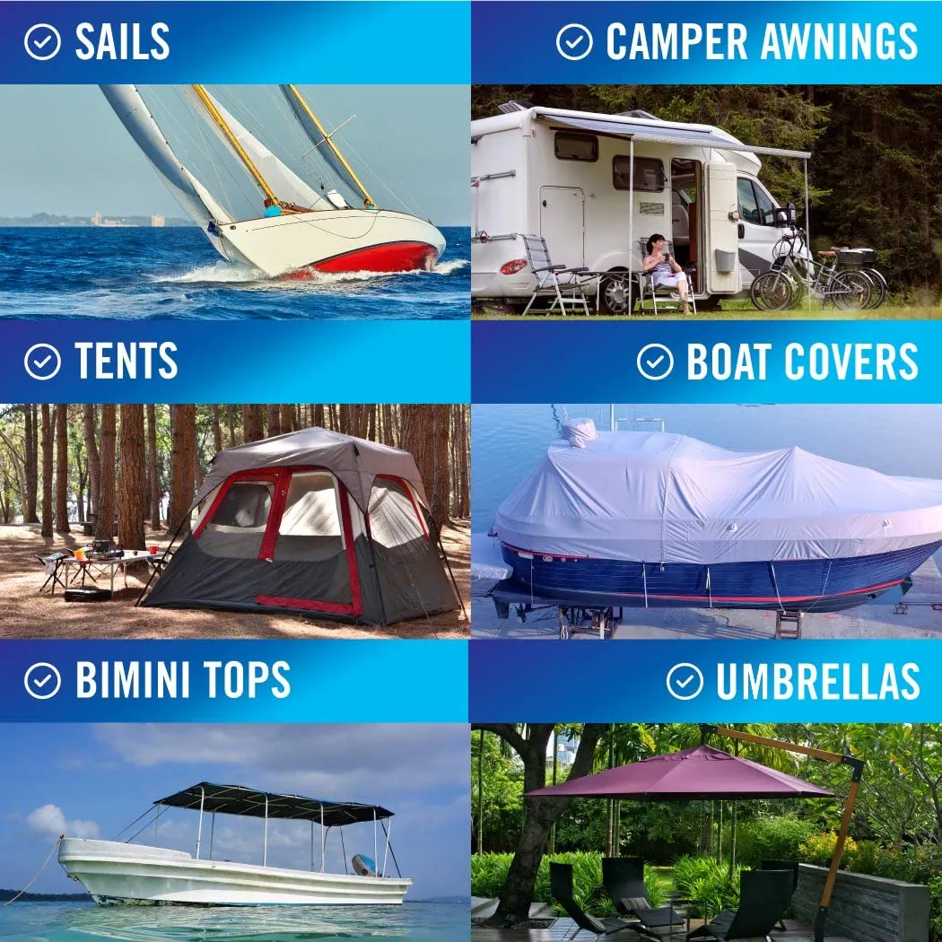 Repair Tape for Fabric Boat Covers, Canvas Tents, Pop-Up Campers, RV Awnings, Tarps, Canopies, Bimini Tops, Sails, Air Mattress Patch Kit, 30ft x 3" Clear Heavy-Duty Waterproof Vinyl