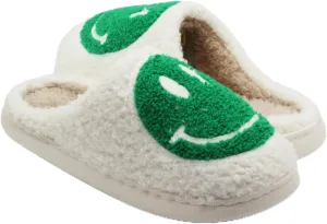 Retro Fuzzy Face Slippers for Women Men, Lightweight Slip-on Soft Fluffy Warm Couple Style Casual Cute Cozy Indoor Outdoor House Memory Foam Happy Face Slippers