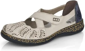 Rieker Daisy 75 Slipon Womens Slip On 37 M EU CreamBlue