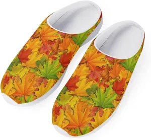 Rnyleeg Women's Arch Support Clogs Garden Shoes Slip-on Outdoor Beach Slippers Fall Thanksgiving Theme Home Clog Slippers