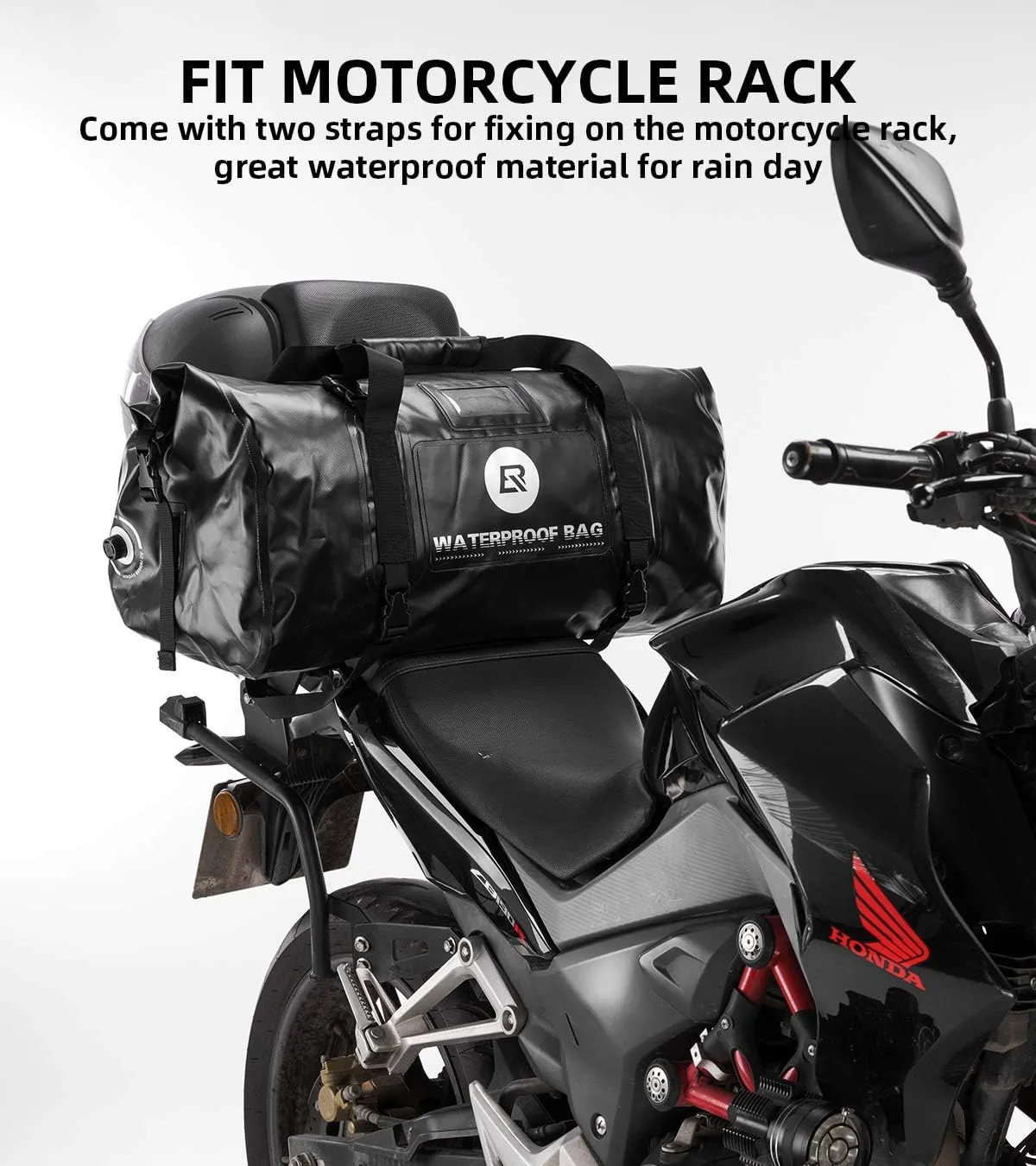 ROCKBROS Waterproof Duffel Bag 60L Motorcycle Travel Dry Duffel Bag for Motorcycling Boating Kayaking Camping Fishing Outdoor Adventure for Men Women