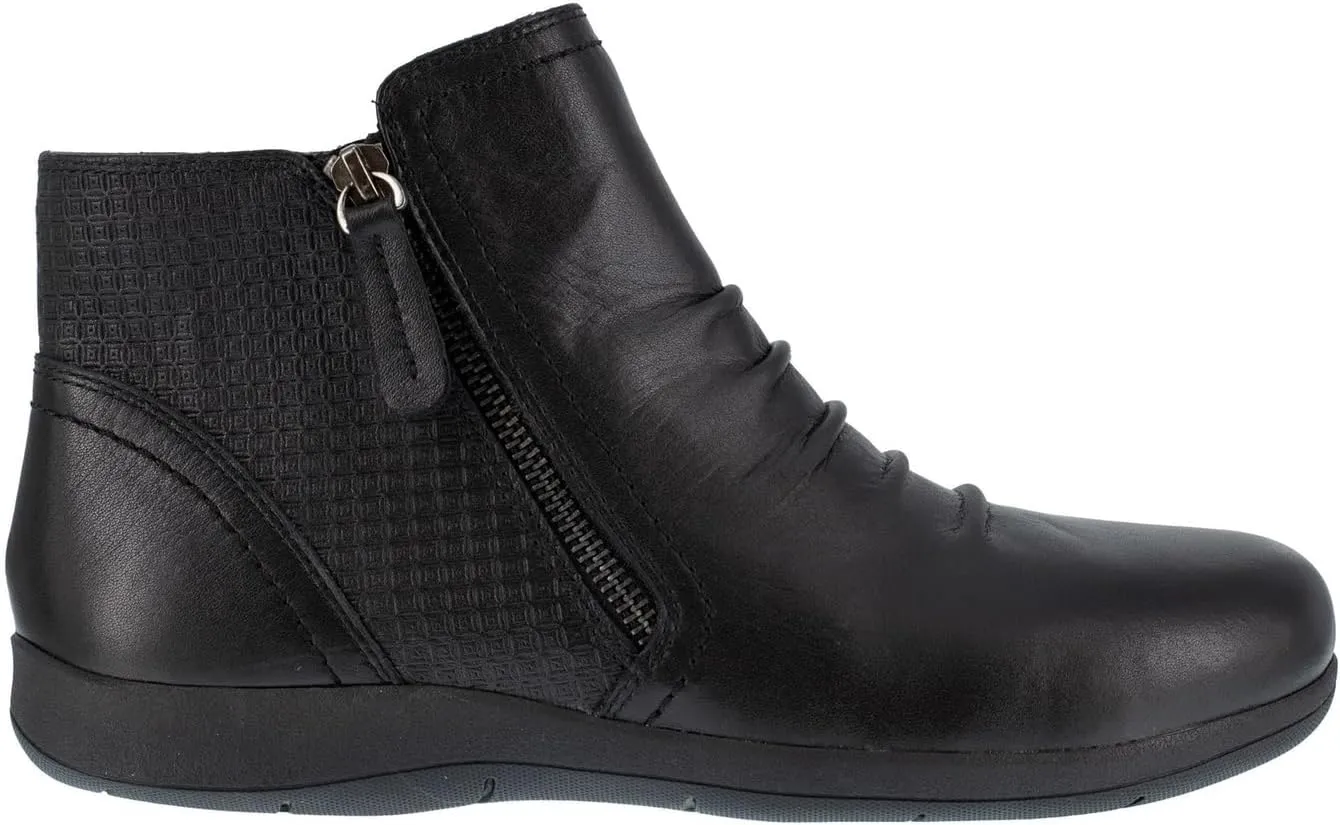 Rockport Women's Daisey Work Safety Toe Ruched Bootie Casual Shoes