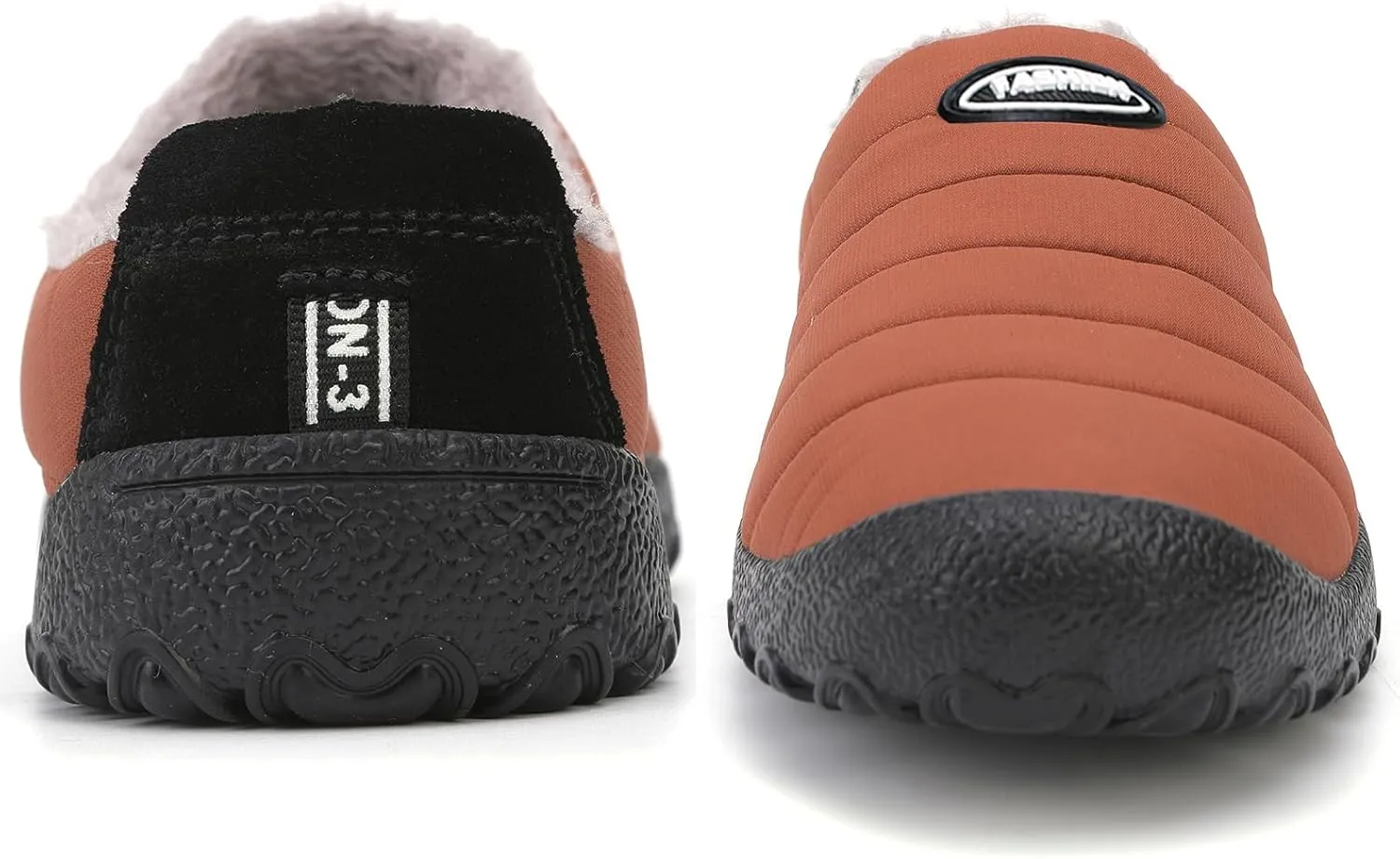 Rojeam Mens Womens Winter Warm Slippers Fur Lined House Shoes Non-Slip for Indoor Outdoor