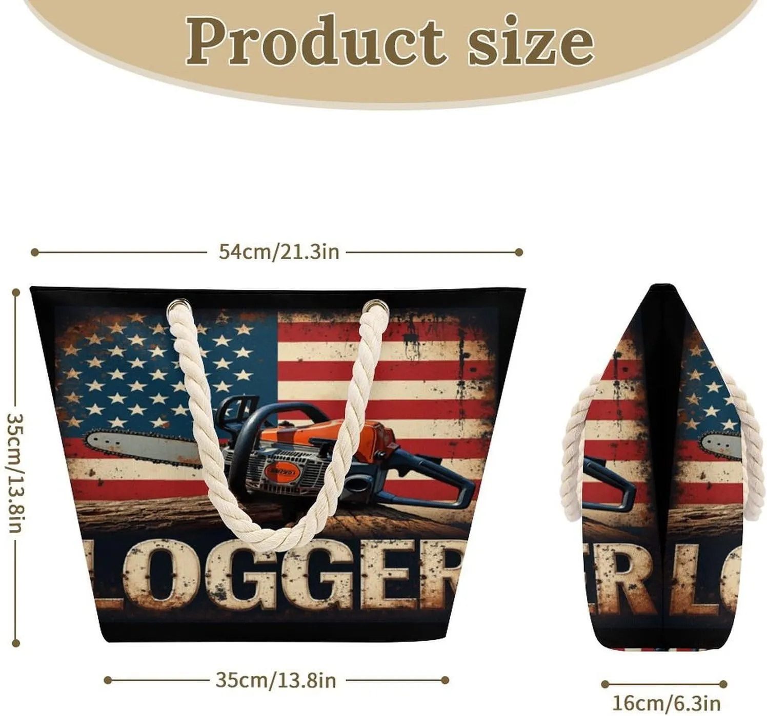 Rope Bag Women Men Beach Tote Bag with Hemp Rope Handle Top Zipper Boat Bag Large Capacity Handbag