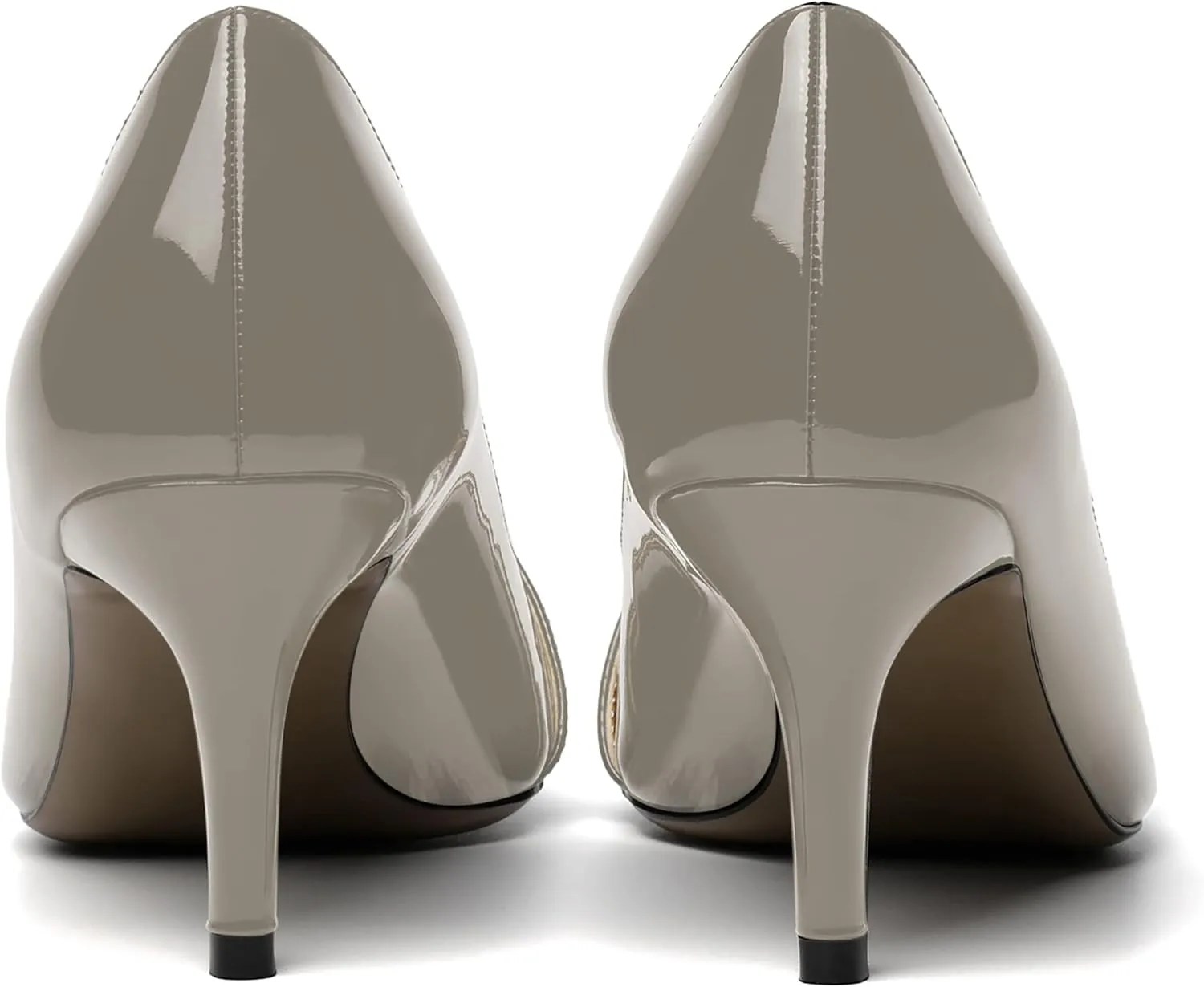 ROSERWISH Womens Sexy Patent Pointed Toe Slip On Evening Wedding Stiletto Mid Heel Pumps Dress Shoes 2.5 Inch
