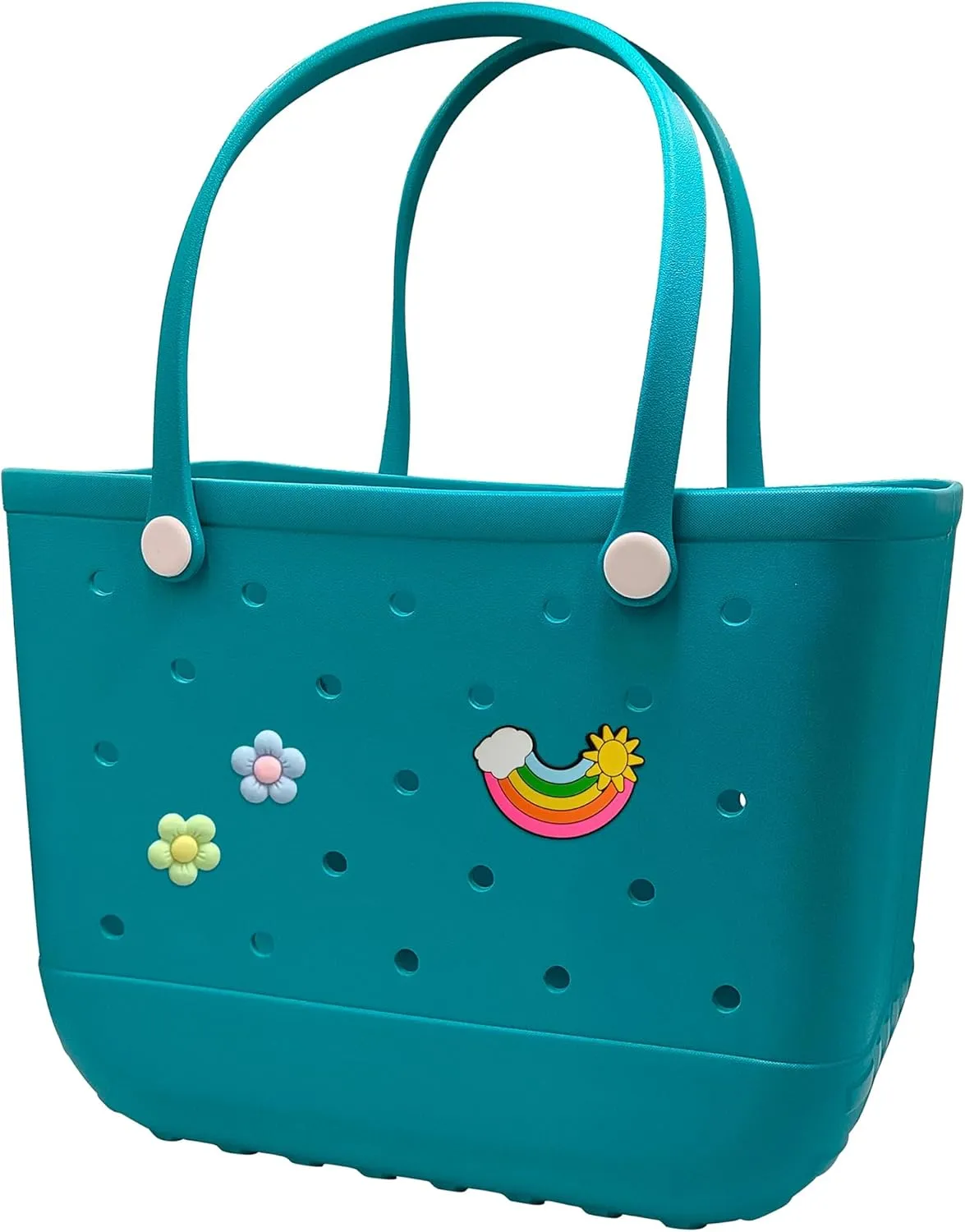 Rubber Beach Bag Waterproof Washable Tip-Proof Durable Tote Bag for Beach Pool Sports Modern Versatile Rubber Tote