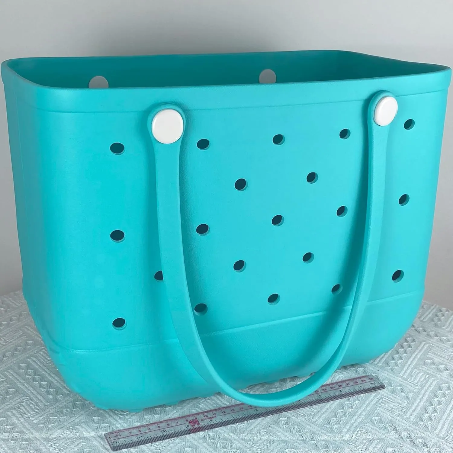 Rubber Beach Bag Waterproof Washable Tip-Proof Durable Tote Bag for Beach Pool Sports Modern Versatile Rubber Tote