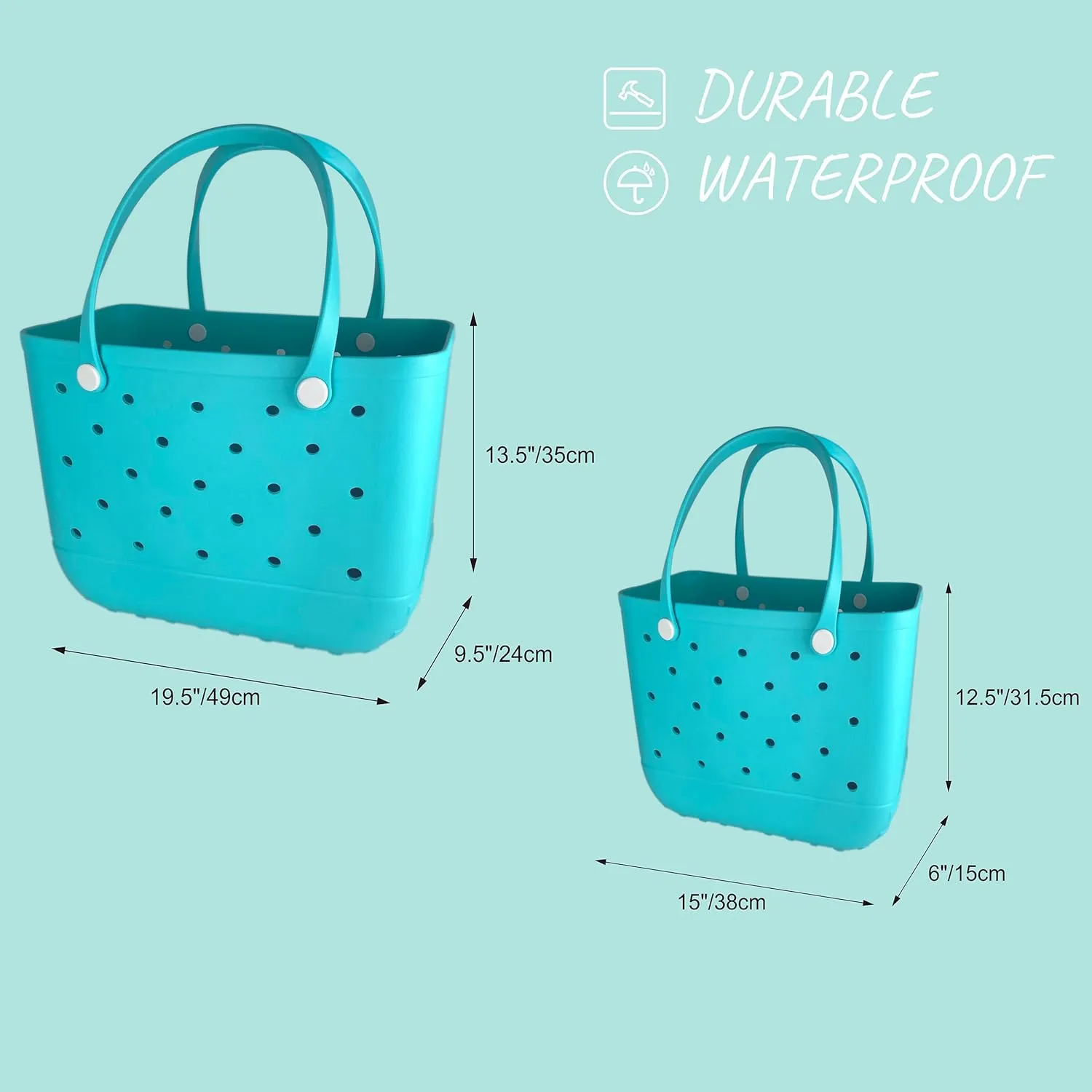 Rubber Beach Bag Waterproof Washable Tip-Proof Durable Tote Bag for Beach Pool Sports Modern Versatile Rubber Tote