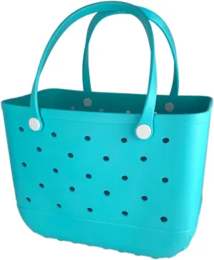 Rubber Beach Bag Waterproof Washable Tip-Proof Durable Tote Bag for Beach Pool Sports Modern Versatile Rubber Tote