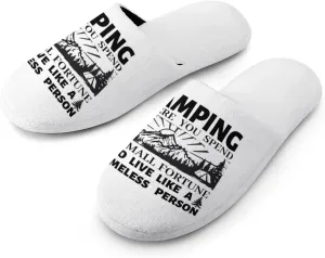 Rustic Camping Print Men's Slipper Non Slip Comfortable Winter Warm Home House Shoes Indoor Slippers