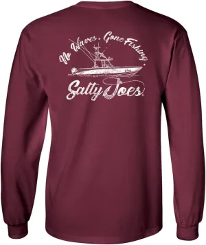 SALTY JOES Men's Fishing Boat Logo Heavy Long Sleeve Tees