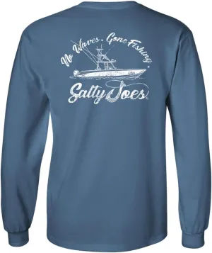 SALTY JOES Men's Fishing Boat Logo Heavy Long Sleeve Tees