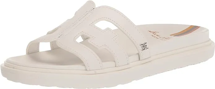 Sam Sandals Edelman White Detail Platform Subtle Open Bright Toe Global shipping network Slip On Valeri Functional