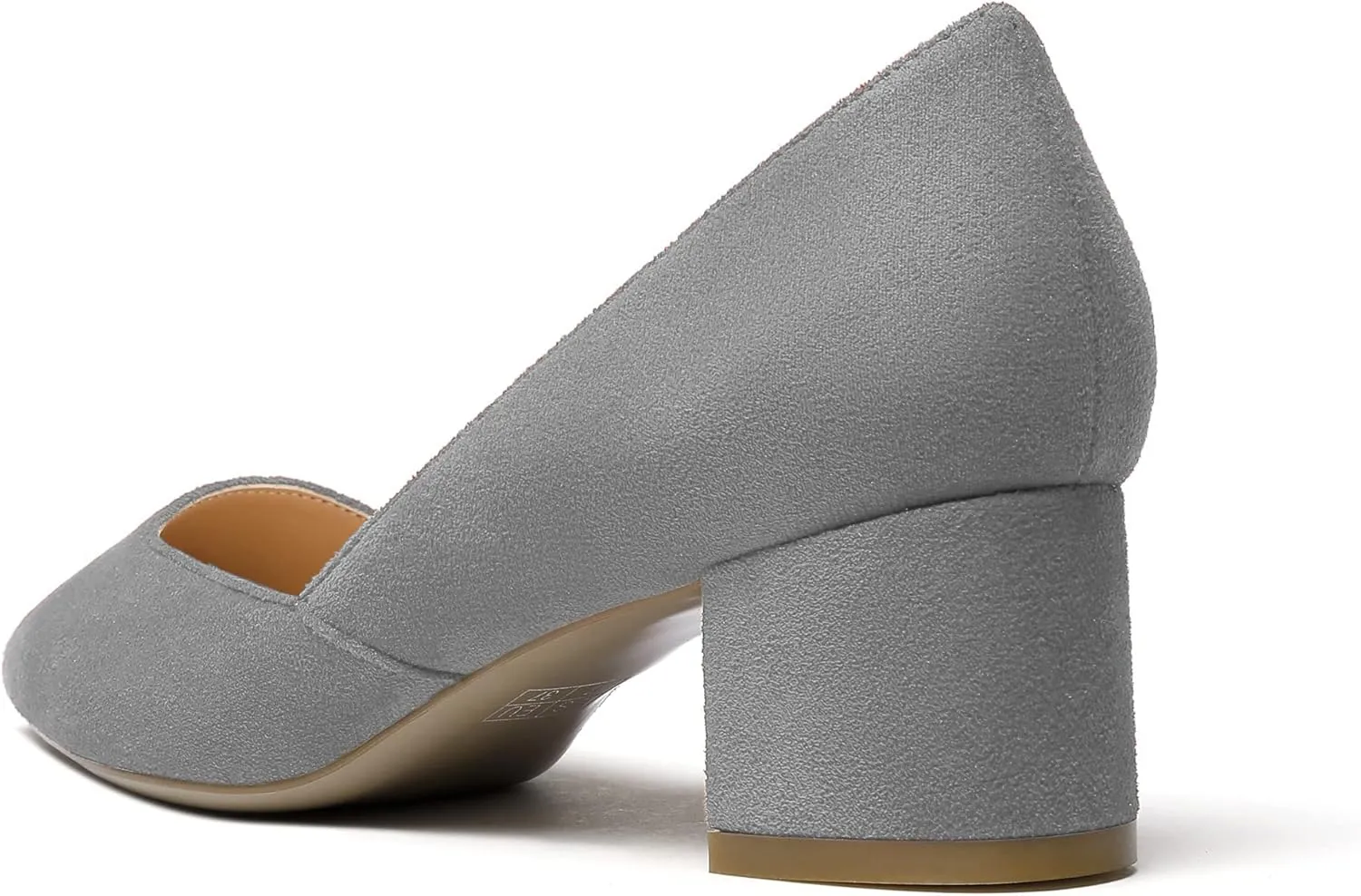 SAMMITOP Women's Pointed Toe D'Orsay Block Chunky Heels Pumps Slip On Classic Dress Shoes