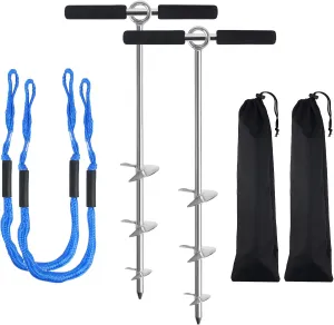Sand Anchor for Boat, Beach Anchor Boat Sand Anchor with Bungee Dock Line to Hold Watercraft Secure, Jet Skis,Kayak ect.Apply to The Sandbar Anchor or Shallow Water Anchor(2 Material 3 Size)