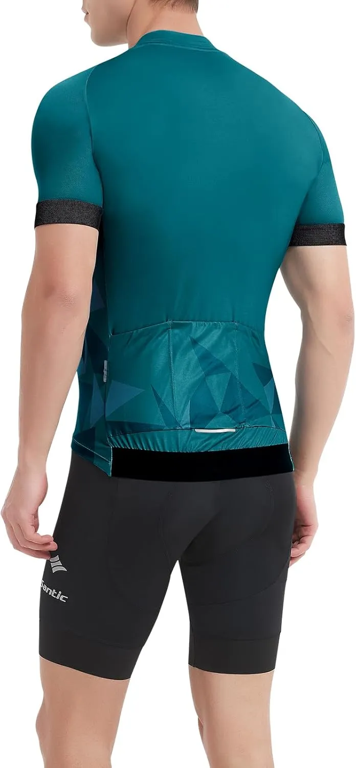 Santic Cycling Jersey Men's Short Sleeve Tops Mountain Biking Shirts Bicycle Jacket with Pockets …