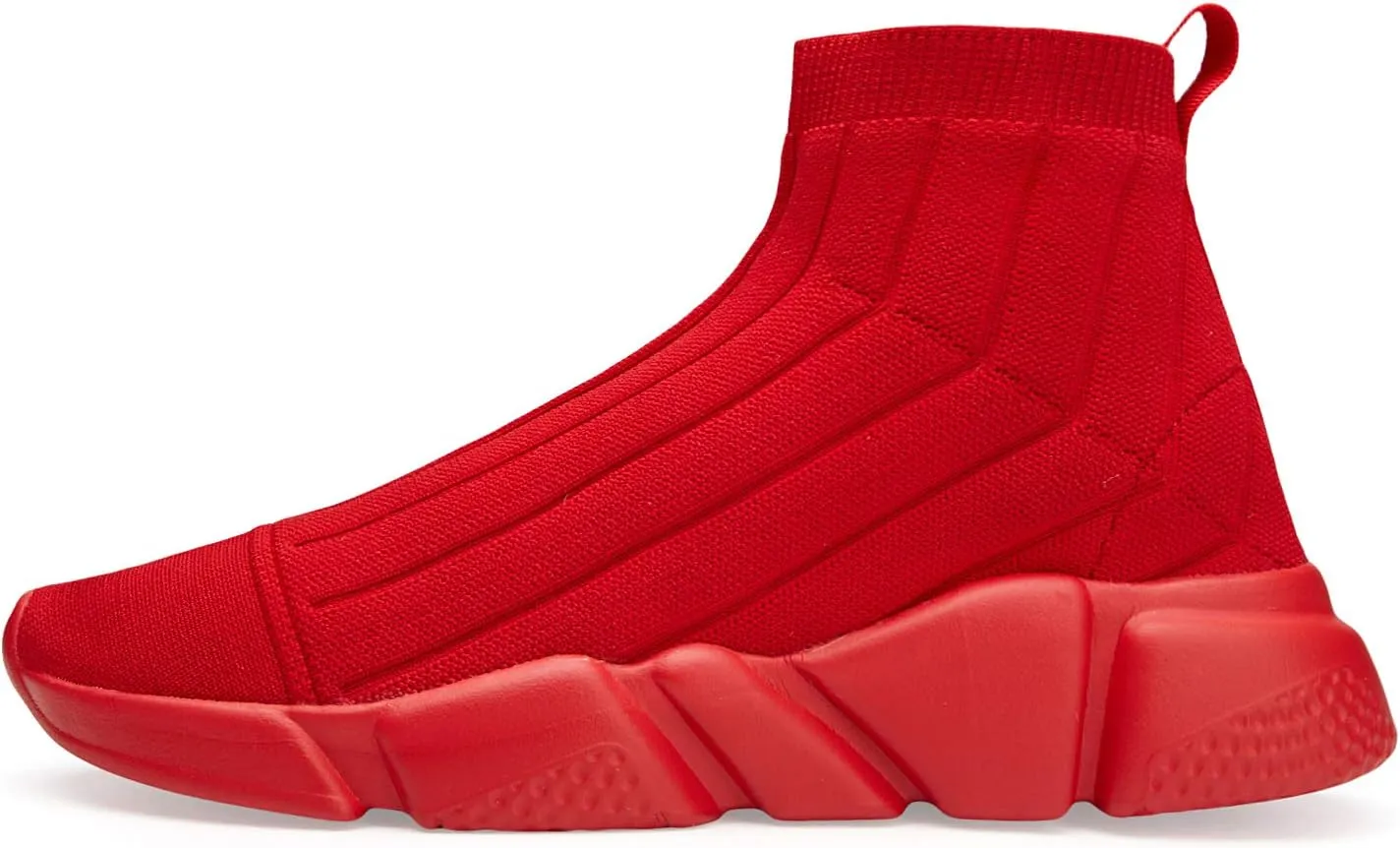Santiro Mens High Top Sneakers Gym Breathable Tennis Running Walking Slip On Shoes