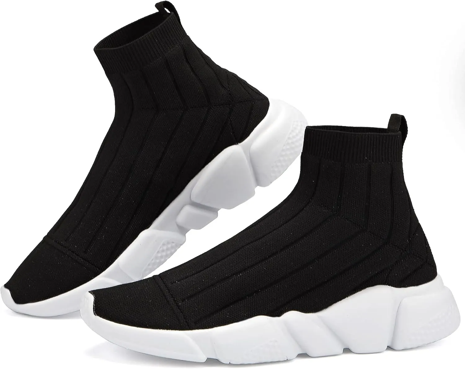 Santiro Mens High Top Sneakers Gym Breathable Tennis Running Walking Slip On Shoes